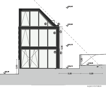 Alçado posterior da Casa Z